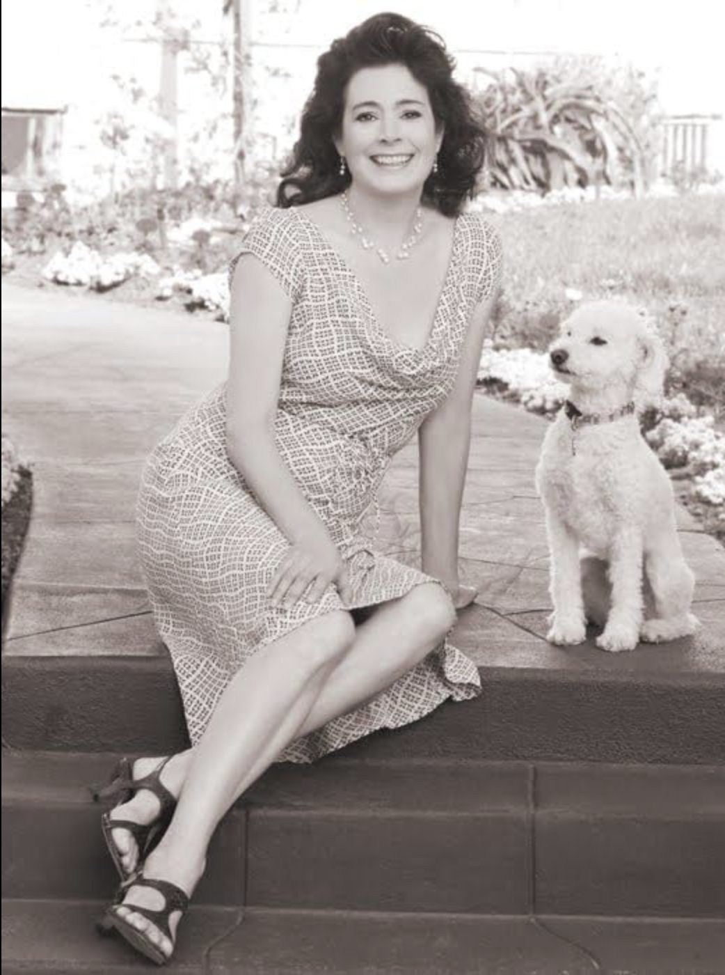 Sean Young photographed with her dog