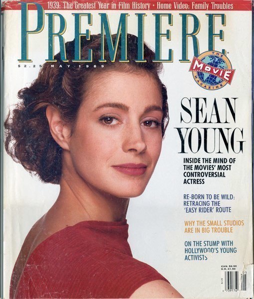 Sean Young on the cover of Premiere magazine